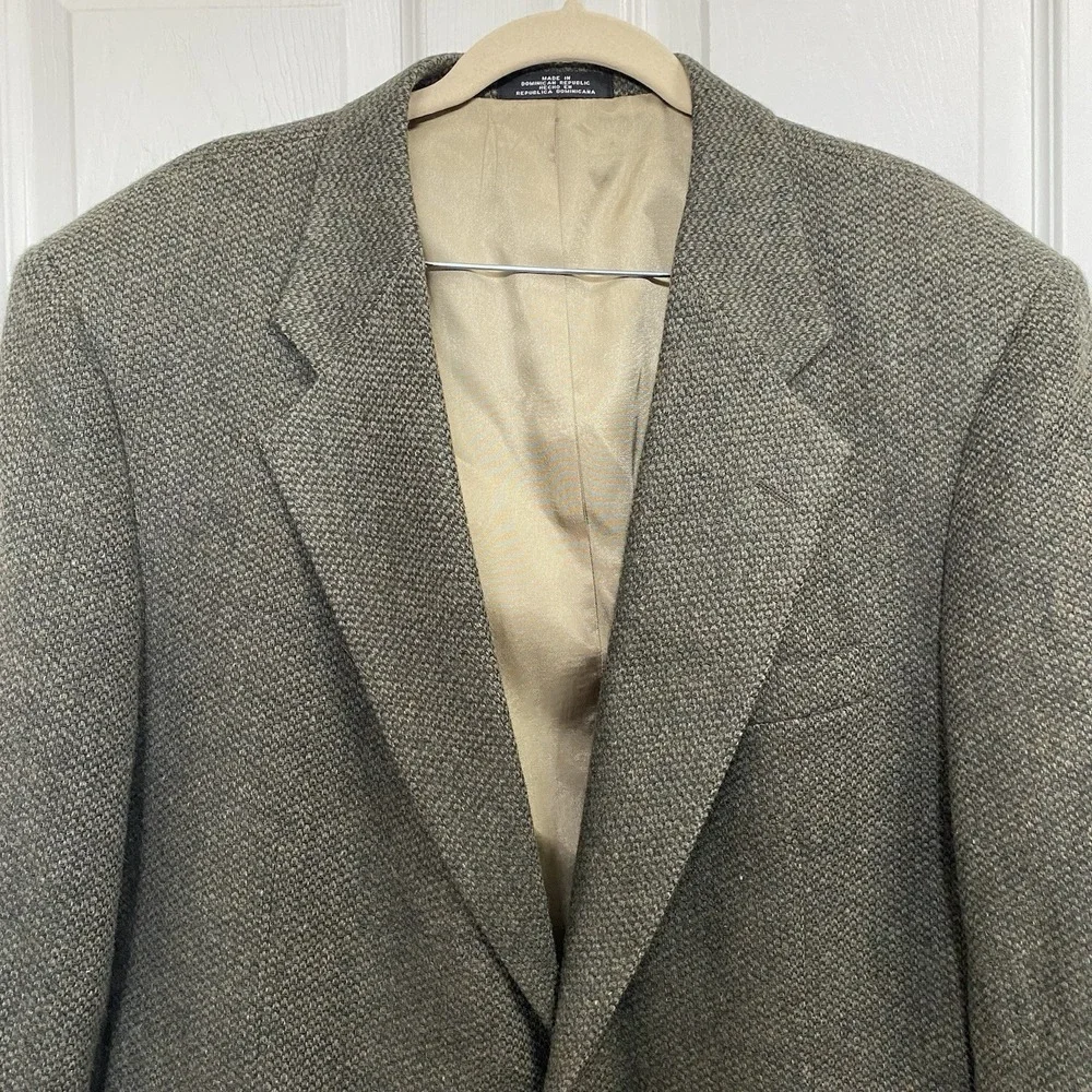 Barrington Tweed Blazer 40S Two Button Sport Coat 100% Wool‎ Brown/Tan Dry Clean